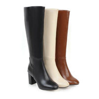 Knee-High Women's Boots with Heel - Sienna-Black-4-State of Style