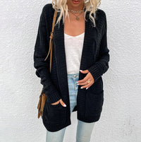 Knitted Cardigan | Chic and Comfortable-Black-S-State of Style
