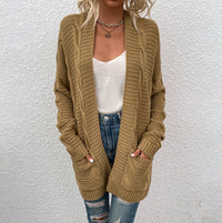 Knitted Cardigan | Chic and Comfortable-Khaki-S-State of Style