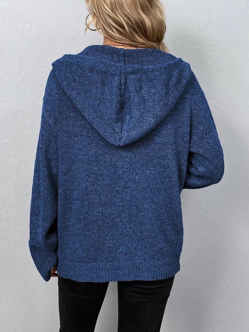 Knitted Cardigan with Hood - Mila-Grey-S-State of Style