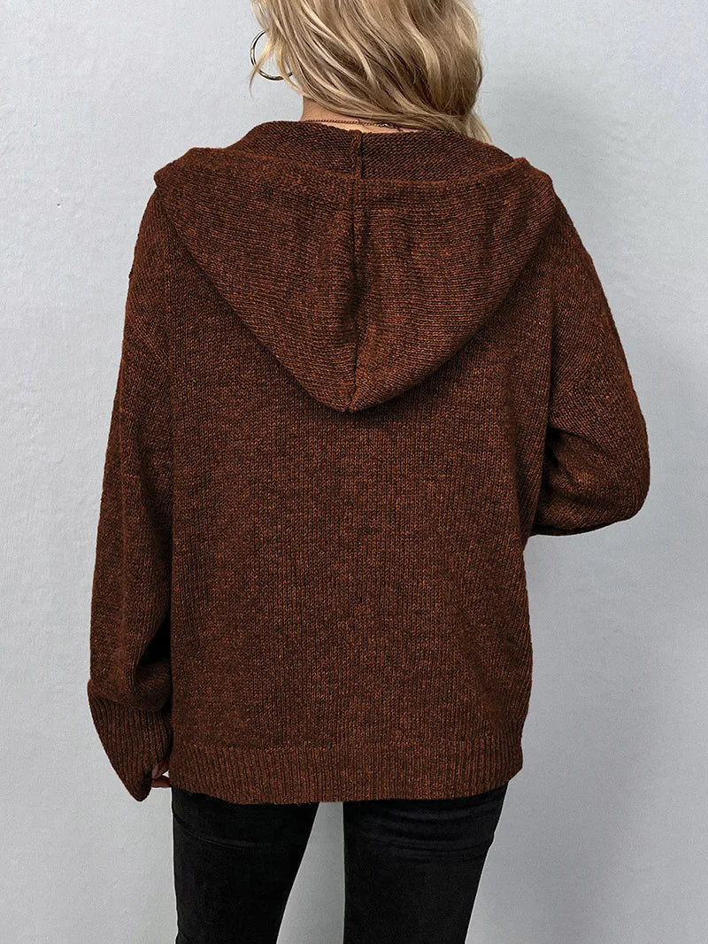 Knitted Cardigan with Hood - Mila-Grey-S-State of Style