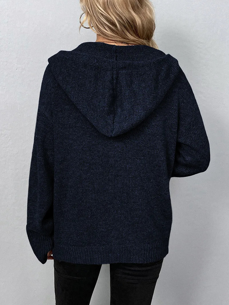 Knitted Cardigan with Hood - Mila-Grey-S-State of Style