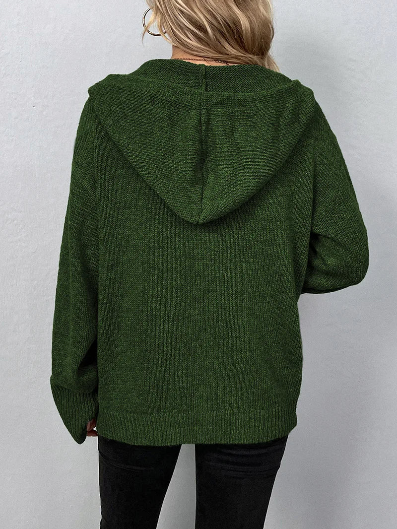 Knitted Cardigan with Hood - Mila-Grey-S-State of Style