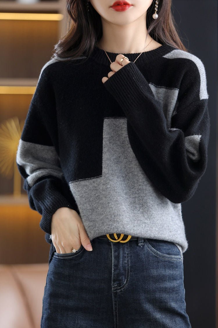 Knitted Casual Sweater - Arden-White-One size-State of Style