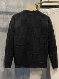 Knitted Crew Neck Sweater with Stretch - Caleb-White-M-State of Style