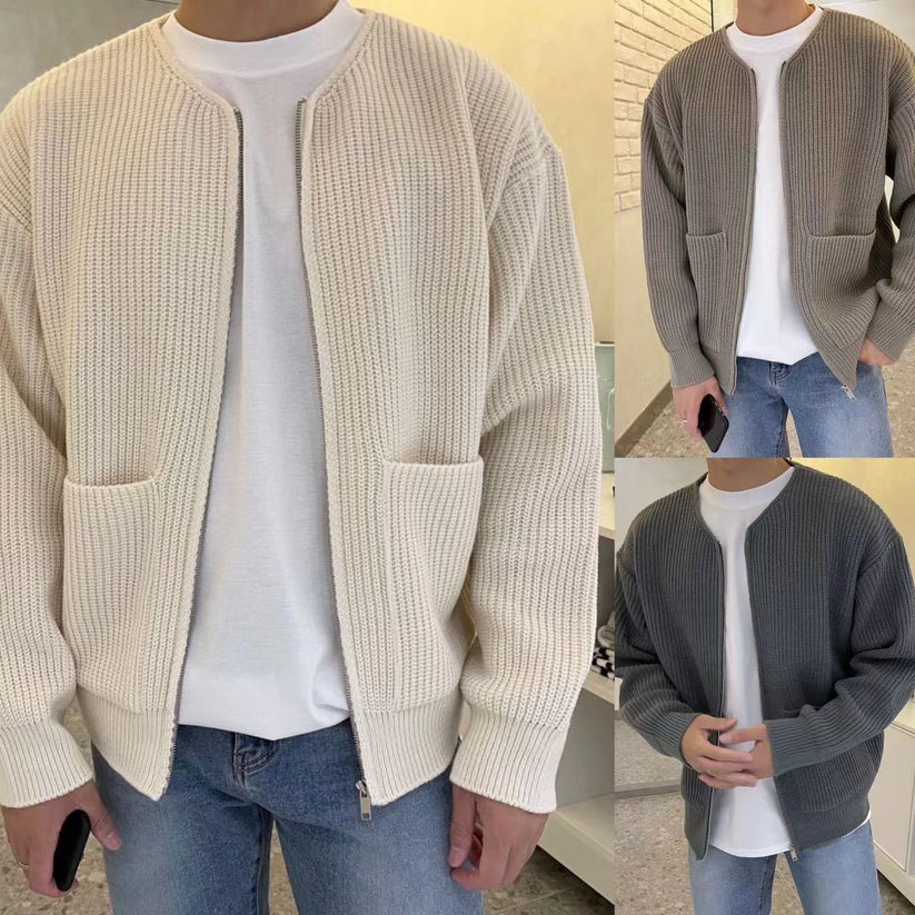 Knitted Jacket with Zip - Milan-Apricot-XS-State of Style