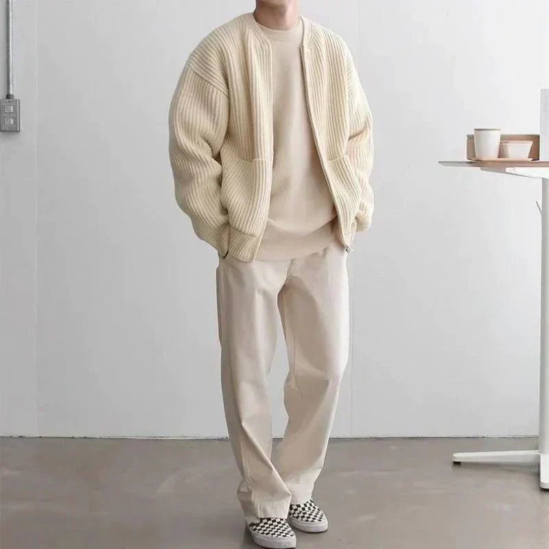 Knitted Jacket with Zip - Milan-Apricot-XS-State of Style