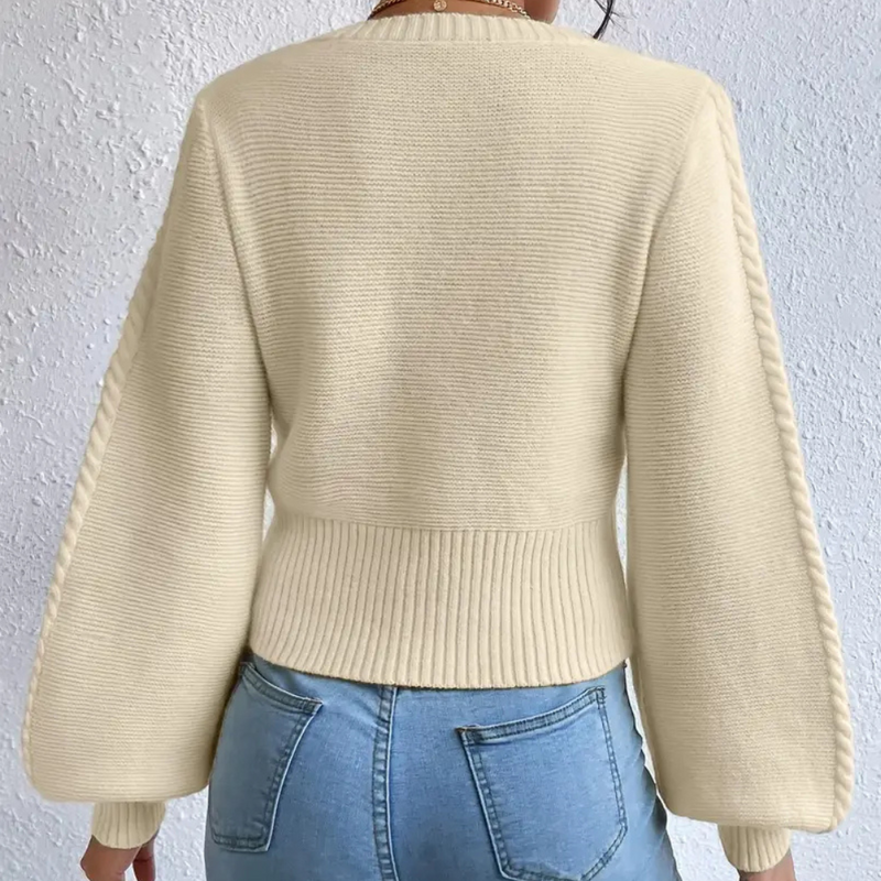 Knitted Ladies' Sweater with Square Neckline - Sienna-XS-State of Style