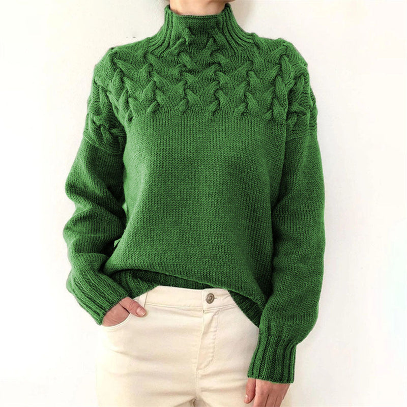 Knitted Ladies' Turtleneck - Isabelle-Green-S-State of Style