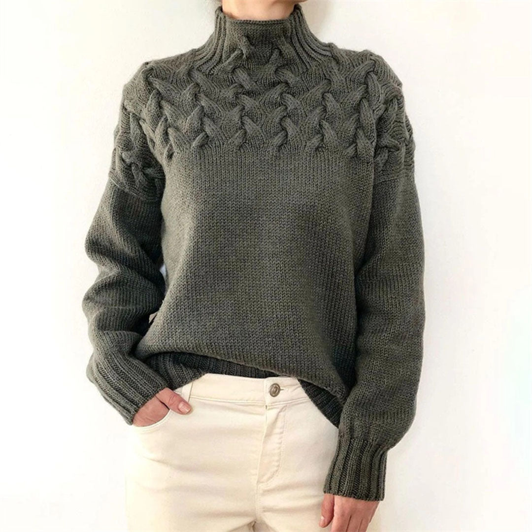 Knitted Ladies' Turtleneck - Isabelle-Grey-S-State of Style