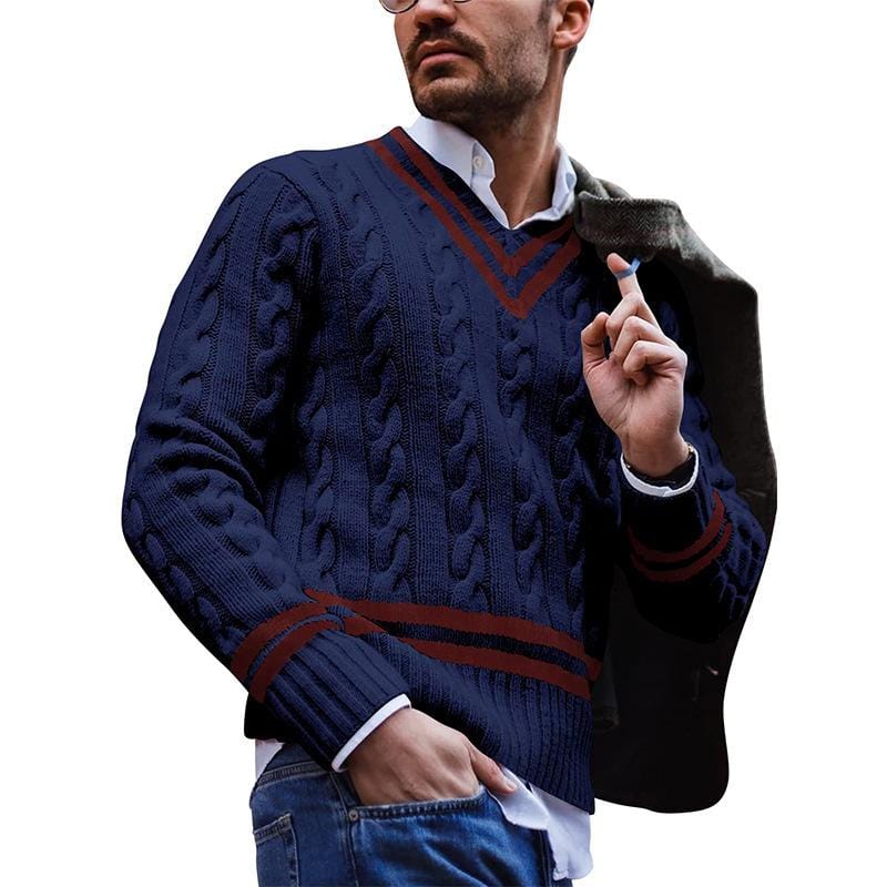 Knitted Men's Jumper - Noah-Dark Blue-S-State of Style