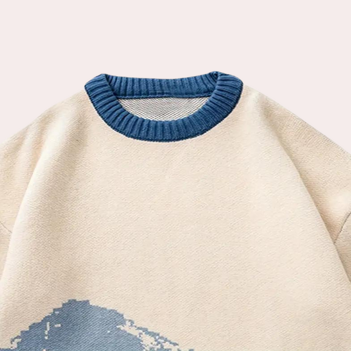 Knitted Mens Sweater with Mountain Pattern - Nordin-S-State of Style