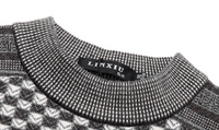 Men's sweater with check knit pattern – Fabian