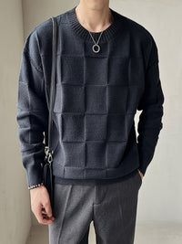 Knitted Sweater with Round Neck and Stretch - Caleb-White-M-State of Style