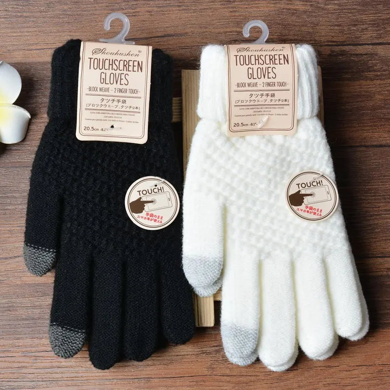 Knitted Touchscreen Gloves for Women - Amara-Black-State of Style