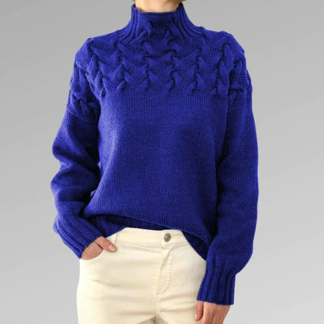 Knitted turtlenecks for women - Elara-Heavenly Blue-S-State of Style