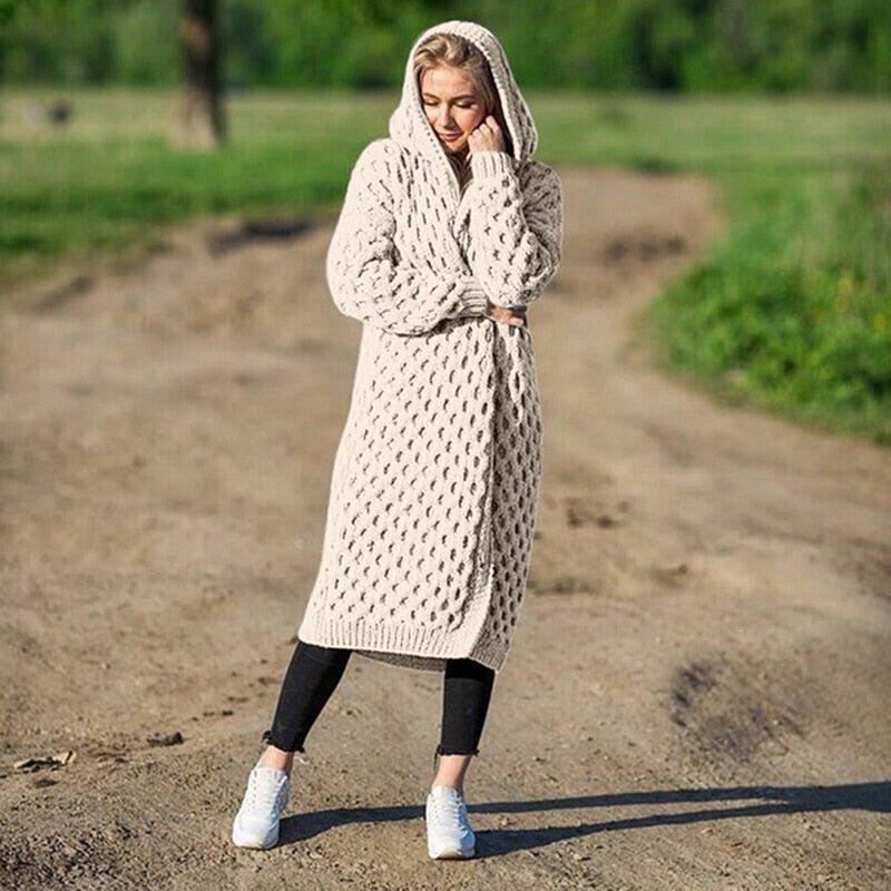 Knitted Warm and Soft Cardigan - Emma-Beige-S-State of Style