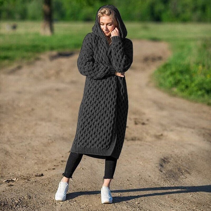 Knitted Warm and Soft Cardigan - Emma-Black-S-State of Style