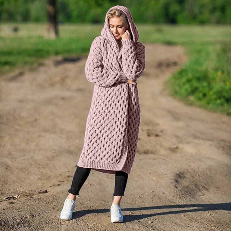Knitted Warm and Soft Cardigan - Emma-Pink-S-State of Style