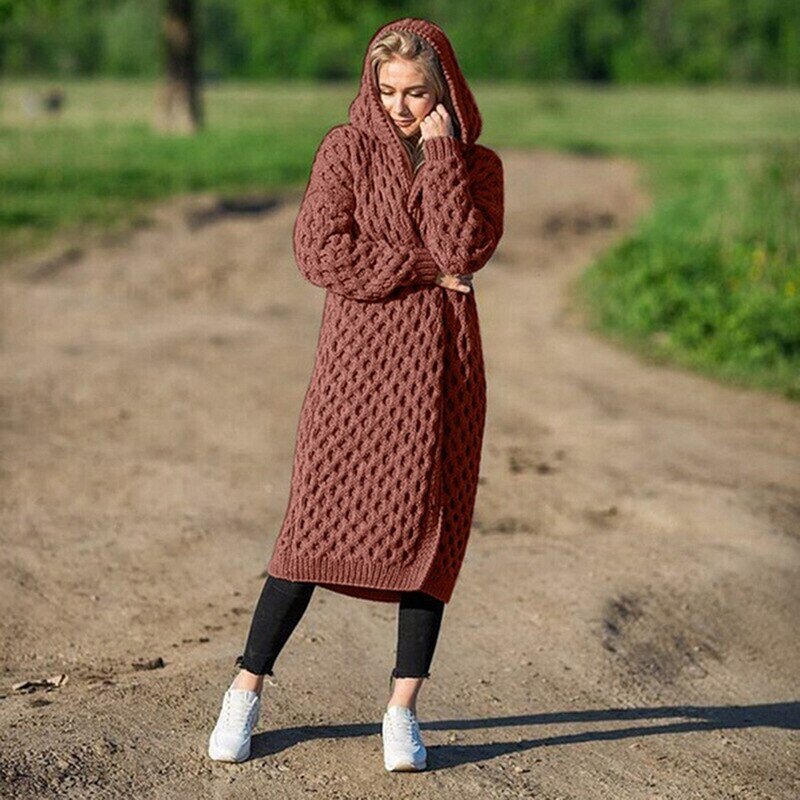 Knitted Warm and Soft Cardigan - Emma-Red-S-State of Style