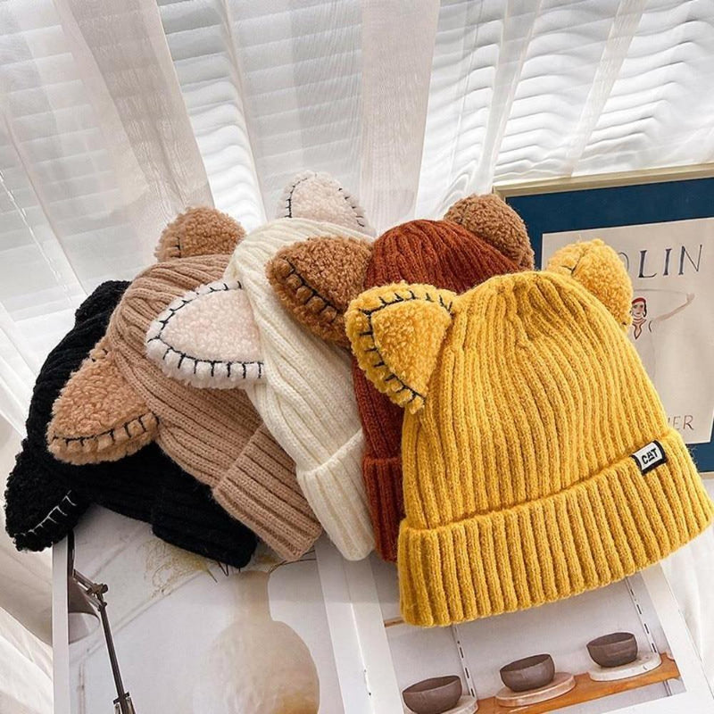Knitted Winter Hat with Cat Ears - PurrWarm-Beige-1-State of Style