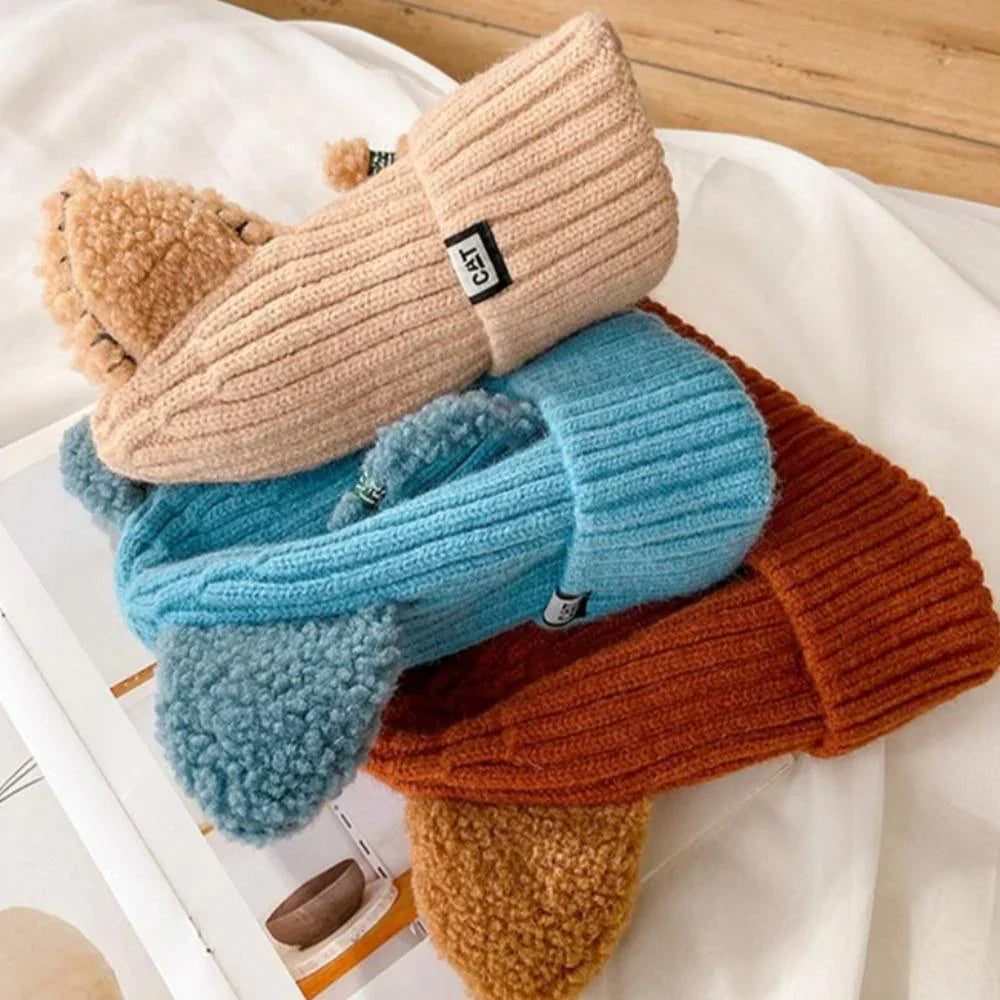 Knitted Winter Hat with Cat Ears - PurrWarm-Beige-1-State of Style