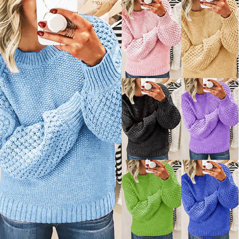 Knitted Women's Sweater - Elina-Beige-S-State of Style