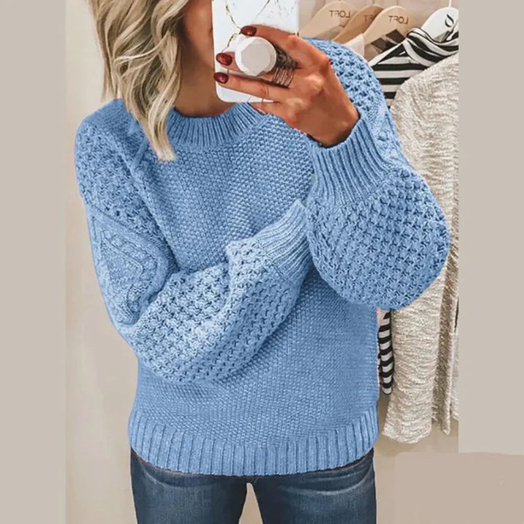 Knitted Women's Sweater - Elina-Light blue-S-State of Style