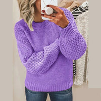 Knitted Women's Sweater - Elina-Purple-S-State of Style