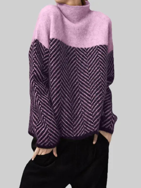 Knitted Women's Sweater - Vintage Charm-Purple-One size fits all-State of Style
