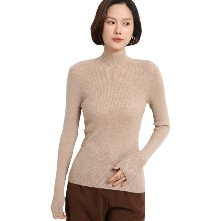 Knitted Women's Sweater with Half Polo - Sophie-Black-S-State of Style