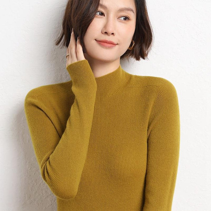 Knitted Women's Sweater with Half Polo - Sophie-Black-S-State of Style