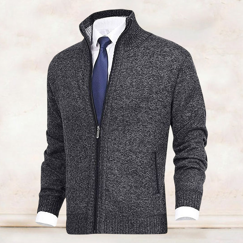 Knitted Zip-Up Vest for Men – Theo-Dark Grey-XS-State of Style