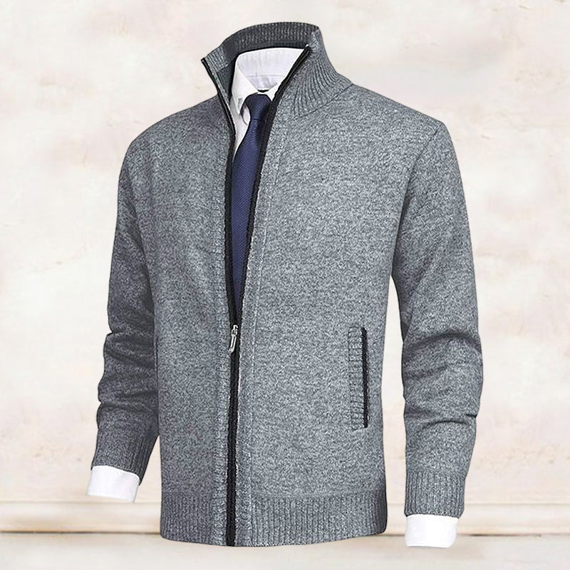 Knitted Zip-Up Vest for Men – Theo-Grey-XS-State of Style