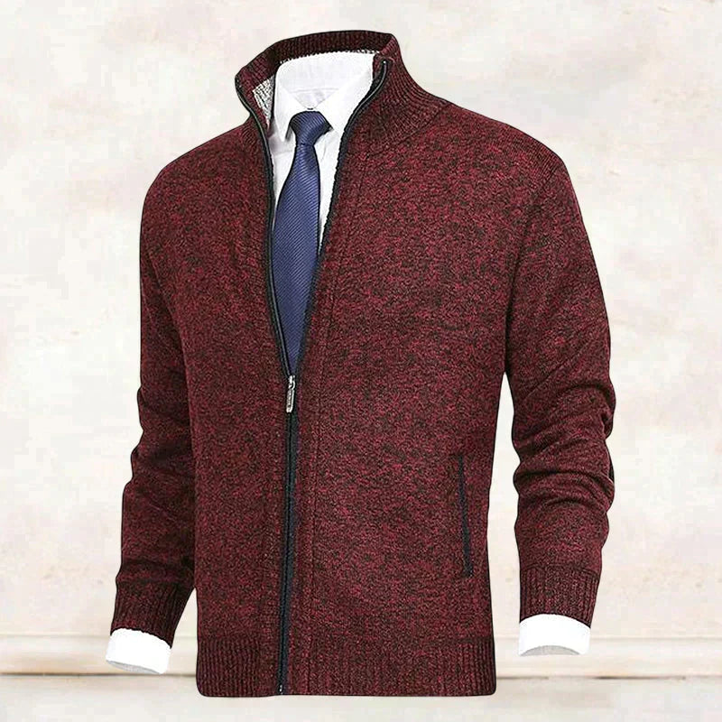 Knitted Zip-Up Vest for Men – Theo-Red-XS-State of Style