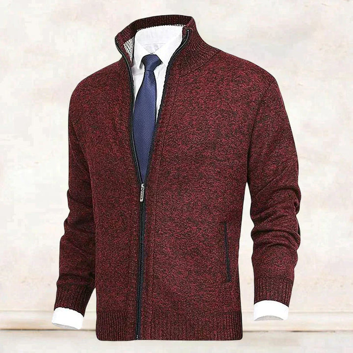 Knitted Zip-Up Vest for Men – Theo-Red-XS-State of Style
