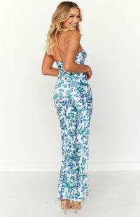 Knotted Tube Dress with Blue Floral Print – Mireva-S-State of Style