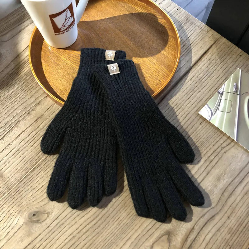 Kris Knitted Gloves | Warm, Stylish & Touchscreen-Friendly-Black-State of Style