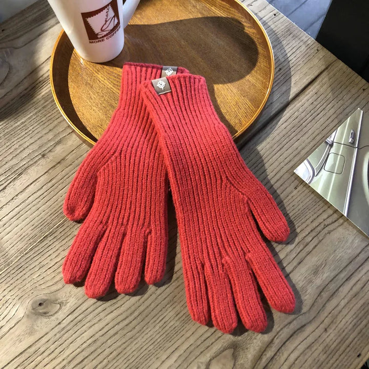 Kris Knitted Gloves | Warm, Stylish & Touchscreen-Friendly-Red-State of Style