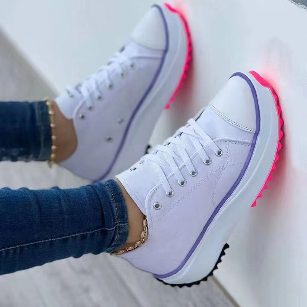 KristiensSneaks | Platform Sneakers for Women | Trendy Elevated Shoes-White-4.5-State of Style