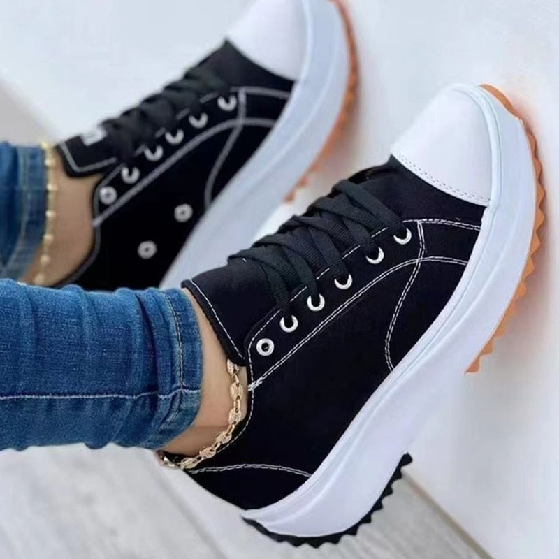 KristiensSneaks | Platform Sneakers for Women | Trendy Elevated Shoes-White-4.5-State of Style