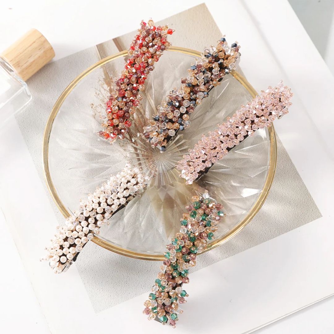 Kristina Traditional Hair Accessory – Elegant Rhinestone & Pearl Design-Red-State of Style