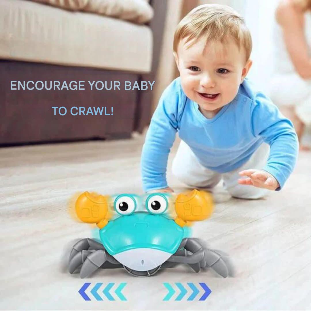 Interactive crawling toy with movement and music - Scratchy Crab