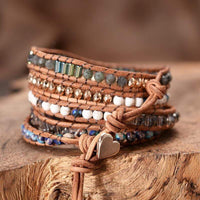 Labradorite Heart Wrap Bracelet - Lunara-State of Style