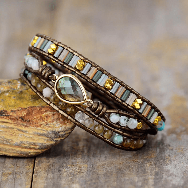 Labradorite Protective Wrap Bracelet - Sylvana-State of Style