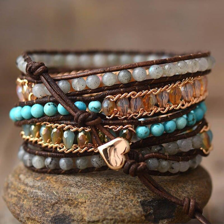 Labradorite Shine Five-Row Wrap Bracelet – Lira-State of Style
