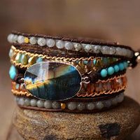 Labradorite Shine Five-Row Wrap Bracelet – Lira-State of Style