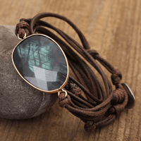 Labradorite Wrap Bracelet - Lunaria-Light Brown-State of Style