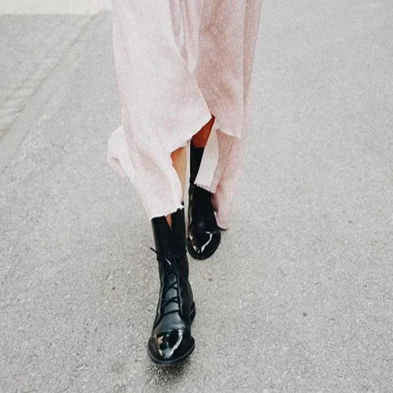 Ladies' Ankle Boots Made of Leather – Mirelle-Black-4.5-State of Style