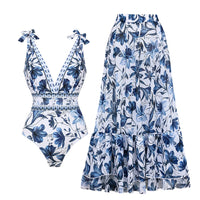 Ladies' beach suit - Mira-Swimsuit + A-line skirt-S-State of Style